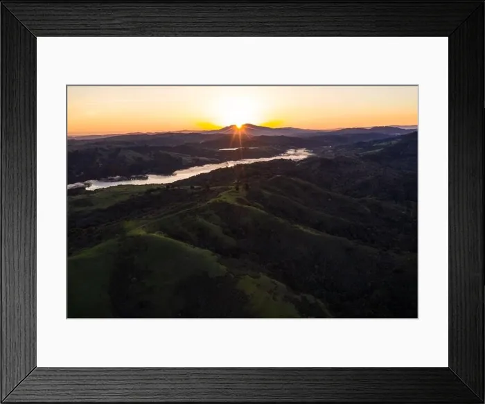Framed Print : A brilliant sunrise greets the hills of the East Bay, not far from San Francisco Bay in California Framed Print : A brilliant sunrise greets the hills of the East Bay, not far from San Francisco Bay in California