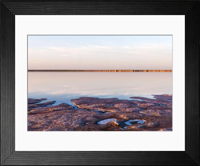 Framed Print : Salt crystals in pink water salt lake in Ukraine, Europe. Landscape photography Framed Print : Salt crystals in pink water salt lake in Ukraine, Europe. Landscape photography