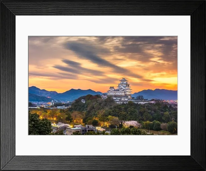 Framed Print : Himeji, Japan dawn landscape with the castle Framed Print : Himeji, Japan dawn landscape with the castle