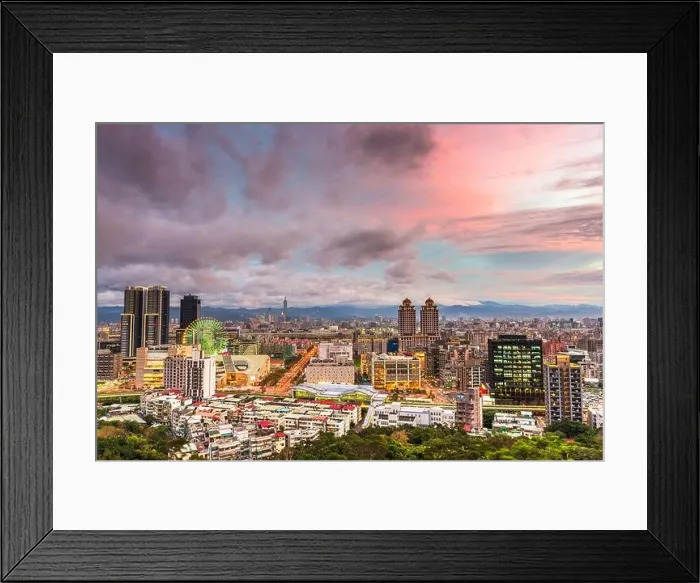 Framed Print : Taipei, Taiwan city skyline in the Xinyi District at twilight Framed Print : Taipei, Taiwan city skyline in the Xinyi District at twilight