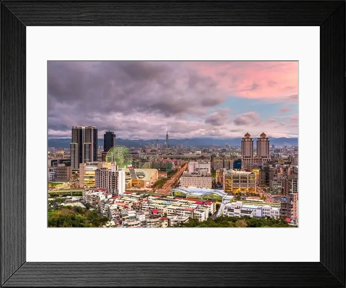 Framed Print : Taipei, Taiwan city skyline in the Xinyi District at twilight Framed Print : Taipei, Taiwan city skyline in the Xinyi District at twilight