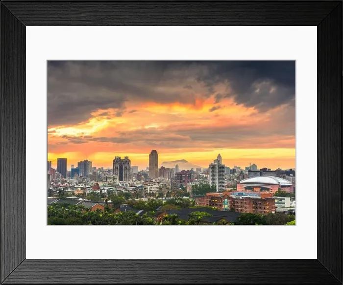 Framed Print : Taipei, Taiwan urban cityscape at dusk from the Da'an District Framed Print : Taipei, Taiwan urban cityscape at dusk from the Da'an District