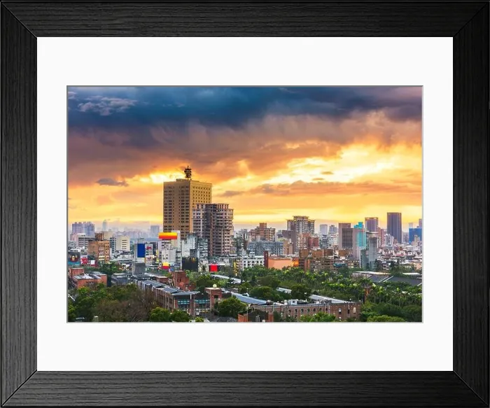 Framed Print : Taipei, Taiwan urban cityscape at dusk from the Da'an District Framed Print : Taipei, Taiwan urban cityscape at dusk from the Da'an District