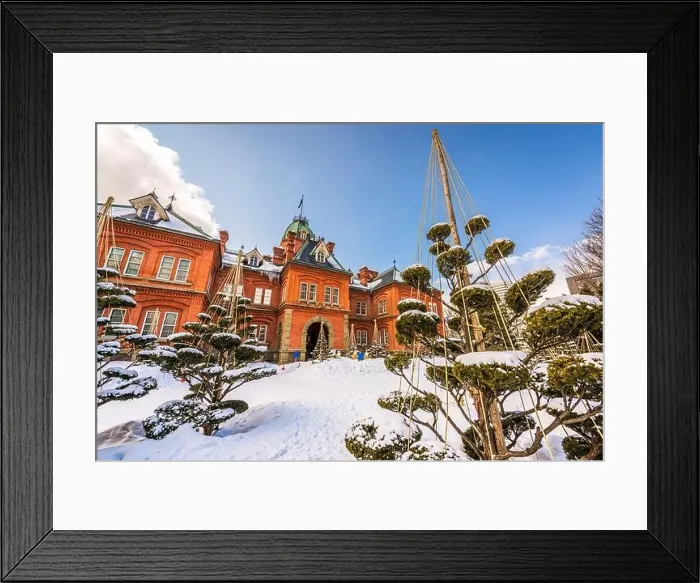 Framed Print : Sapporo, Japan at the Former Hokkaido Government offices during winter Framed Print : Sapporo, Japan at the Former Hokkaido Government offices during winter
