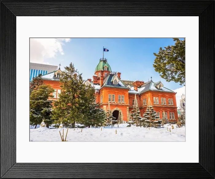 Framed Print : Sapporo, Japan at the Former Hokkaido Government offices during winter Framed Print : Sapporo, Japan at the Former Hokkaido Government offices during winter