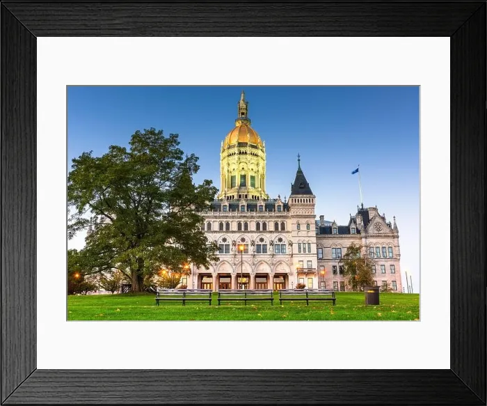 Framed Print : Connecticut State Capitol in Hartford, Connecticut, USA at twilight Framed Print : Connecticut State Capitol in Hartford, Connecticut, USA at twilight