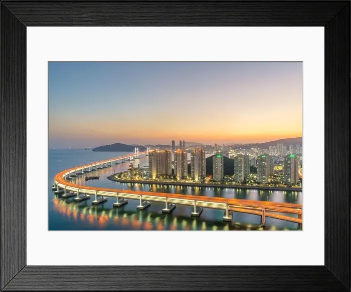 Framed Print : Busan city skyline in Haeundae business district area skyline view from roof top at night in Busan, South Korea. Asian tourism, modern city life, or b Framed Print : Busan city skyline in Haeundae business district area skyline view from roof top at night in Busan, South Korea. Asian tourism, modern city life, or b