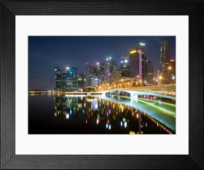 Framed Print : Singapore business district skyline financial downtown building with tourist sightseeing in night at Marina Bay, Singapore. Asian tourism, modern city Framed Print : Singapore business district skyline financial downtown building with tourist sightseeing in night at Marina Bay, Singapore. Asian tourism, modern city
