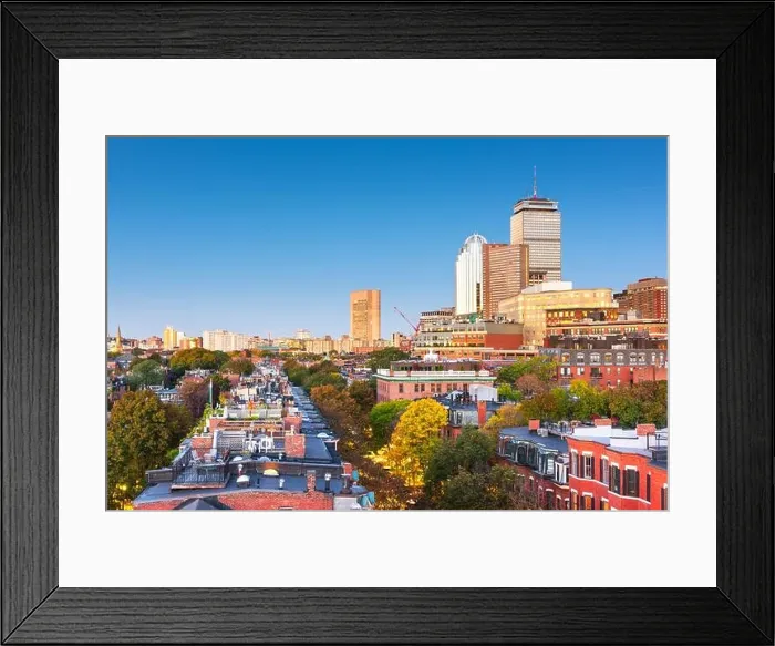 Framed Print : Boston, Massachusetts, USA skyline from the south end at twilight Framed Print : Boston, Massachusetts, USA skyline from the south end at twilight