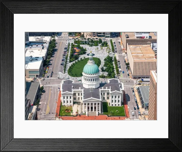 Framed Print : St. Louis, Missouri, USA downtown skyline from above Framed Print : St. Louis, Missouri, USA downtown skyline from above