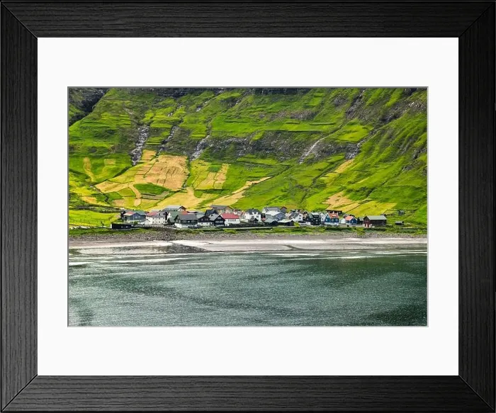 Framed Print : Tjornuvik village beach on Streymoy island, Faroe Islands, Denmark. Landscape photography Framed Print : Tjornuvik village beach on Streymoy island, Faroe Islands, Denmark. Landscape photography