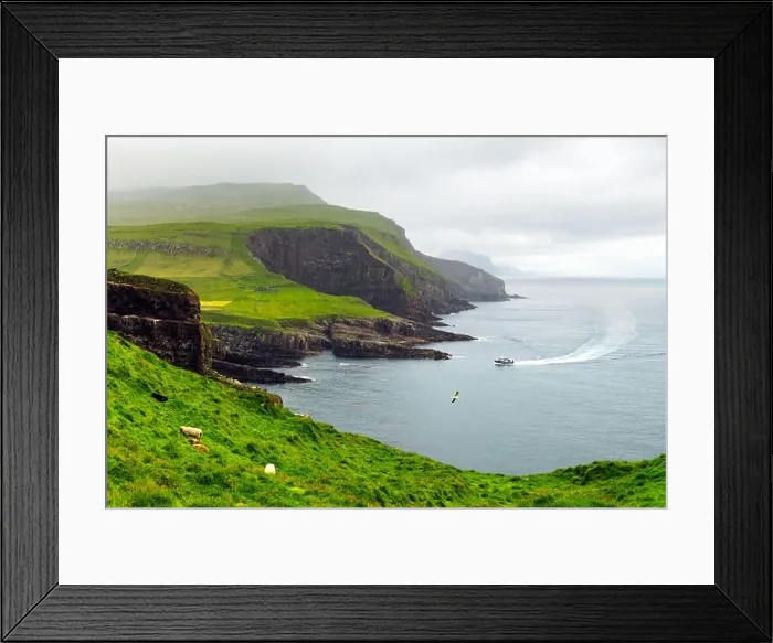 Framed Print : Summer view of Mykines island, Faroe islands, Denmark. Landscape photography Framed Print : Summer view of Mykines island, Faroe islands, Denmark. Landscape photography