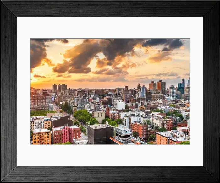 Framed Print : New York, New York, USA Lower East Side cityscape above Houston Street