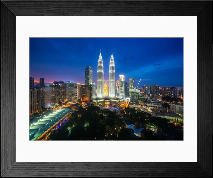 Framed Print : Kuala Lumpur city skyscraper and green space park with nice sky sunset at downtown business district in Kuala Lumpur. Malaysia. Malaysia tourism, mode Framed Print : Kuala Lumpur city skyscraper and green space park with nice sky sunset at downtown business district in Kuala Lumpur. Malaysia. Malaysia tourism, mode