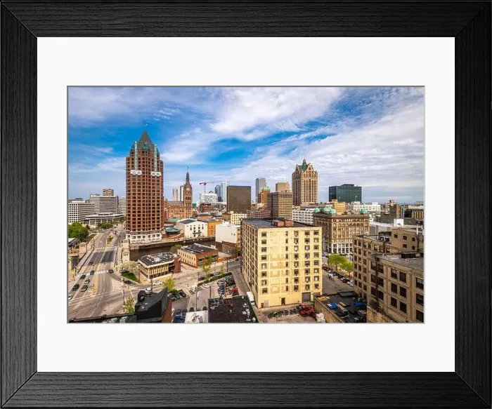 Framed Print : Milwaukee, Wisconsin, USA downtown skyline in the afternoon Framed Print : Milwaukee, Wisconsin, USA downtown skyline in the afternoon