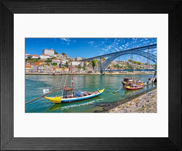 Framed Print : Traditional Rabelo Boats, Porto, Portugal Framed Print : Traditional Rabelo Boats, Porto, Portugal