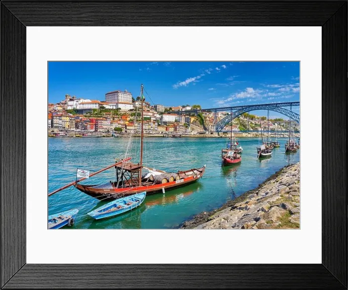 Framed Print : Traditional Rabelo boats, Porto, Portugal Framed Print : Traditional Rabelo boats, Porto, Portugal