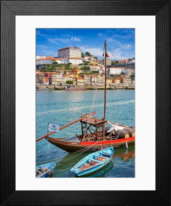 Framed Print : Traditional Rabelo Boats, Porto, Portugal Framed Print : Traditional Rabelo Boats, Porto, Portugal
