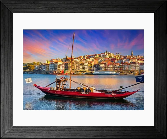 Framed Print : Traditional Rabelo Boats, Porto, Portugal Framed Print : Traditional Rabelo Boats, Porto, Portugal