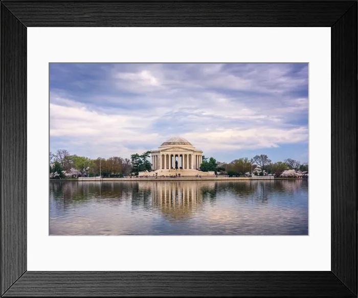 Framed Print : Washington, DC at the Tidal Basin with Jefferson Memorial