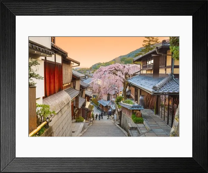 Framed Print : Kyoto, Japan springtime in the historic Higashiyama district art dawn Framed Print : Kyoto, Japan springtime in the historic Higashiyama district art dawn