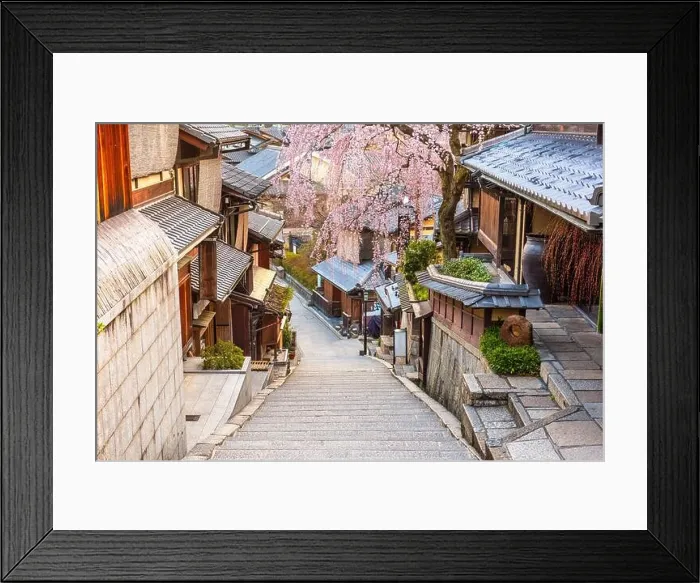 Framed Print : Kyoto, Japan springtime in the historic Higashiyama district art dawn Framed Print : Kyoto, Japan springtime in the historic Higashiyama district art dawn
