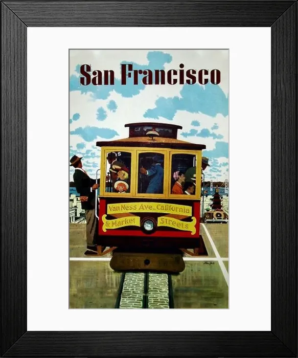 Framed Print : Vintage travel poster - San Francisco Framed Print : Vintage travel poster - San Francisco