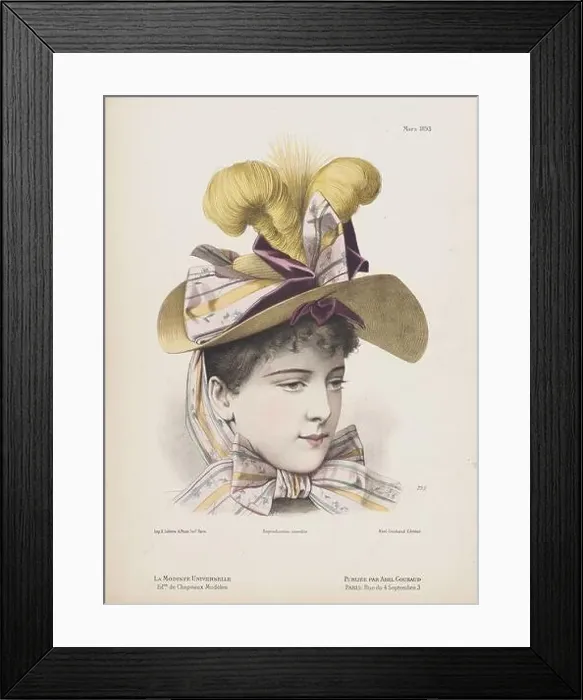 Framed Print : Fashion Plate for La Modiste Universelle'. France, March 1893. Drawings. Engraving on paper Framed Print : Fashion Plate for La Modiste Universelle'. France, March 1893. Drawings. Engraving on paper