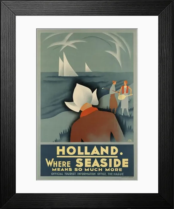 Framed Print : Vintage Travel Poster - Holland. Where seaside means so much more Framed Print : Vintage Travel Poster - Holland. Where seaside means so much more