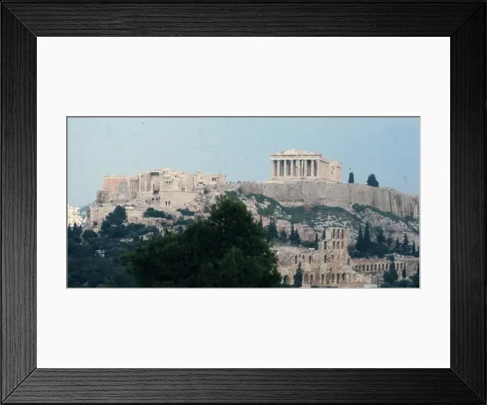 Framed Print : Vintage travel photo of the Acropolis overlooking Athens Greece, taken in October 1973 Framed Print : Vintage travel photo of the Acropolis overlooking Athens Greece, taken in October 1973