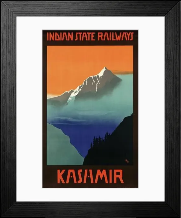 Framed Print : A vintage travel poster for Kashmir Framed Print : A vintage travel poster for Kashmir
