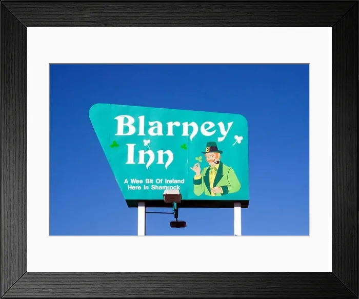 Framed Print : Blarney Inn Motel sign in Shamrock Texas Framed Print : Blarney Inn Motel sign in Shamrock Texas