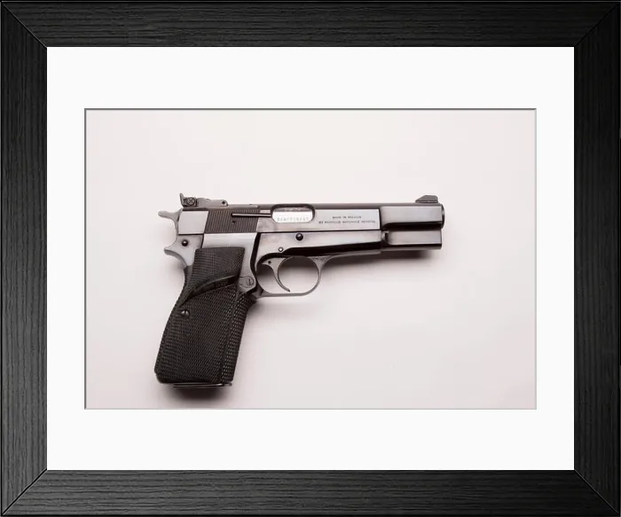 Framed Print : Browning Hi-Power 9mm Pistol Framed Print : Browning Hi-Power 9mm Pistol