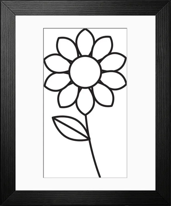 Framed Print : beautiful flower drawing monochrome Framed Print : beautiful flower drawing monochrome