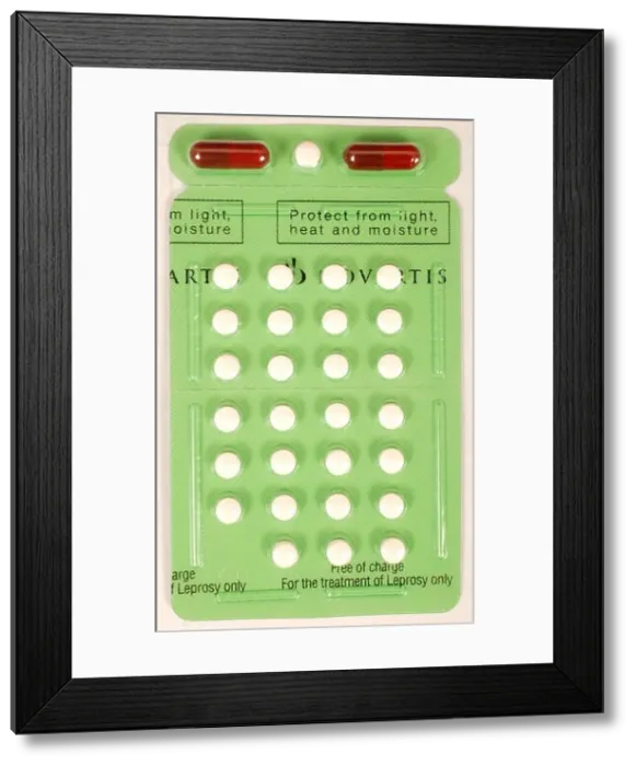 Framed Print : MDT-Combi Use: for treatment of paucibacillary leprosy Manufacturer: Novartis Framed Print : MDT-Combi Use: for treatment of paucibacillary leprosy Manufacturer: Novartis