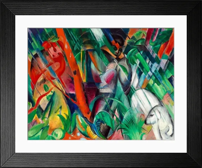 Framed Print : In The Rain, oil on canvas abstract painting by Franz Marc, 1912 Framed Print : In The Rain, oil on canvas abstract painting by Franz Marc, 1912