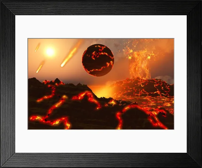 Framed Print : Earth & Moon Creation Framed Print : Earth & Moon Creation