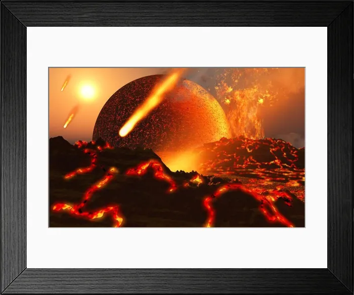 Framed Print : Earth & Moon Creation Framed Print : Earth & Moon Creation