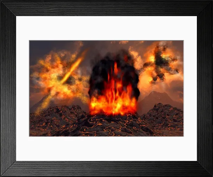Framed Print : Genesis Volcanic Activity On A New Planet Framed Print : Genesis Volcanic Activity On A New Planet