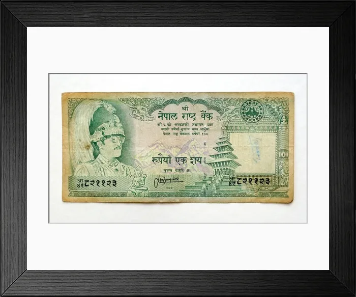 Framed Print : Nepal 100 Rupee Bank Note Framed Print : Nepal 100 Rupee Bank Note