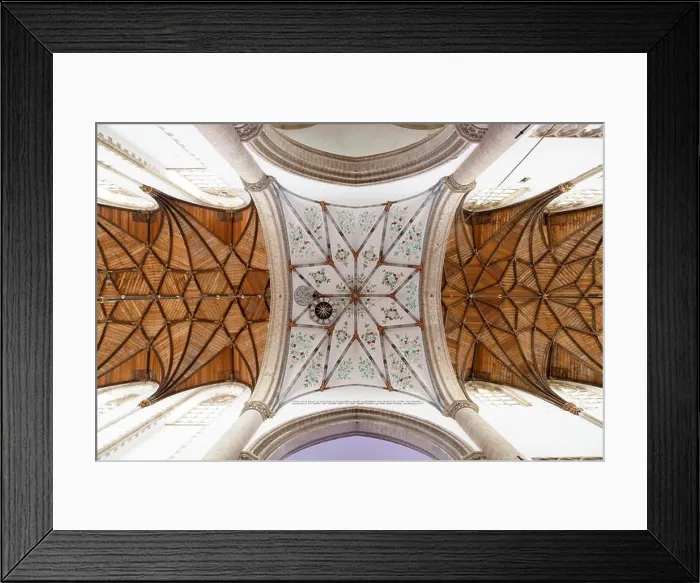Framed Print : The ceiling of the St Bavo Church in Haarlem, the Netherlands. The wooden ceiling features vaulted arches Framed Print : The ceiling of the St Bavo Church in Haarlem, the Netherlands. The wooden ceiling features vaulted arches