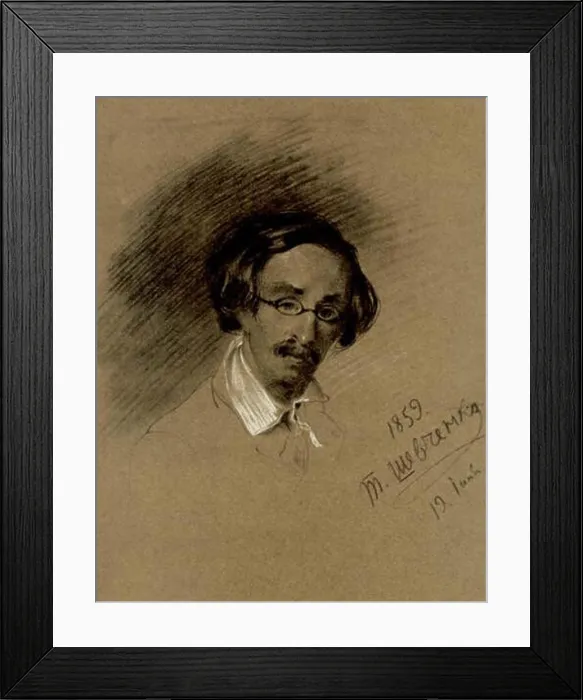 Framed Print : Українська: Портрет М.О.Максимовича (Папір, італійський олівець, крейда). 1859. Тарас Шевченко 485 Shevchenko Portret Maksymovicha