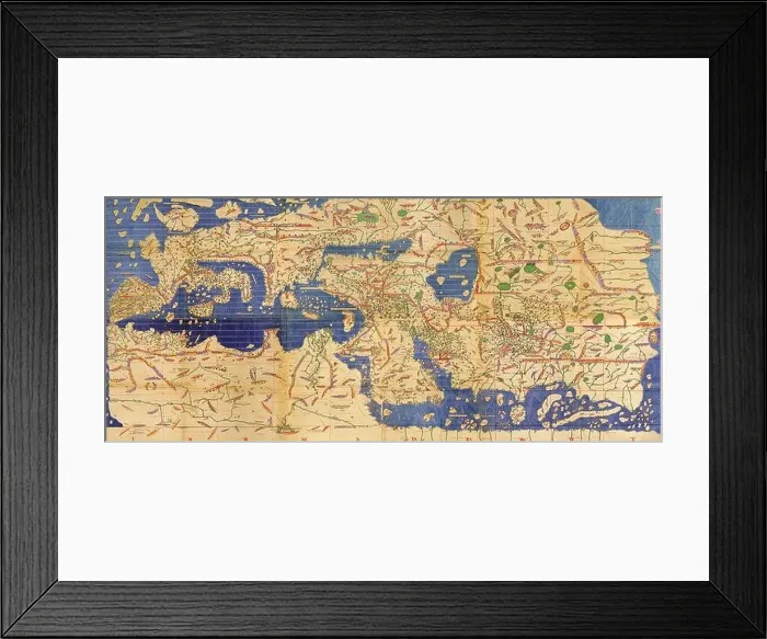 Framed Print : Tabula Rogeriana, Upside-Down with North Up, Al-Idrisi, 1154 Framed Print : Tabula Rogeriana, Upside-Down with North Up, Al-Idrisi, 1154