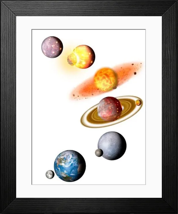 Framed Print : Giant impact formation of the Moon, illustration Framed Print : Giant impact formation of the Moon, illustration