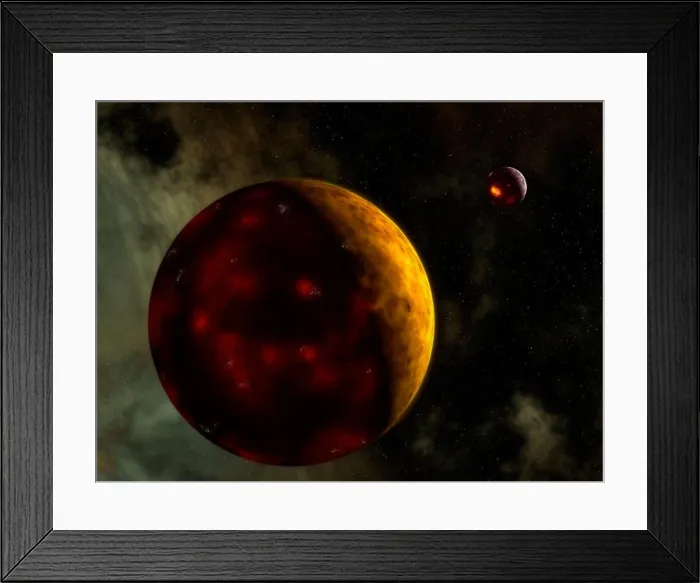 Framed Print : Artist's concept of a young, turbulent Earth Framed Print : Artist's concept of a young, turbulent Earth