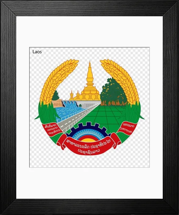 Framed Print : Symbol of Laos. National emblem Framed Print : Symbol of Laos. National emblem