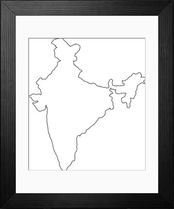 Framed Print : Map India out line Framed Print : Map India out line