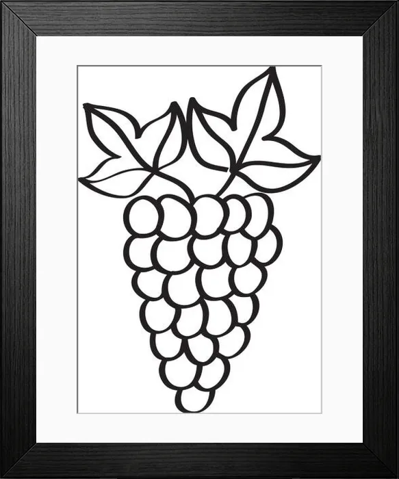 Framed Print : grapes fresh fruit drawing icon Framed Print : grapes fresh fruit drawing icon