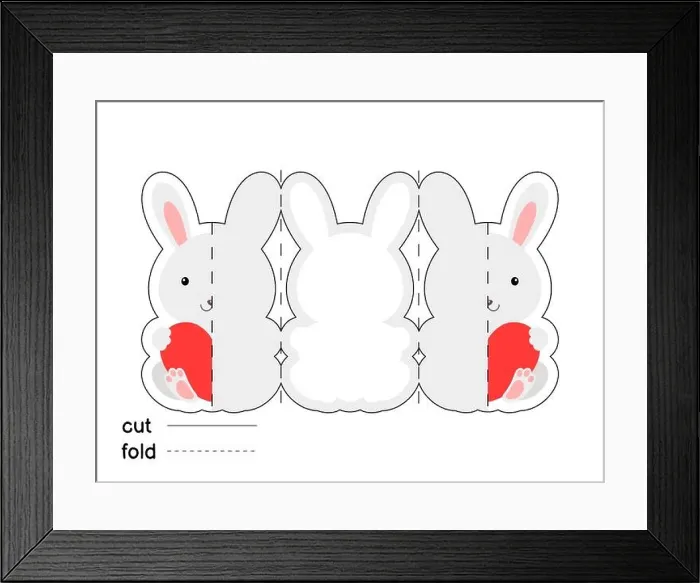 Framed Print : Cute rabbit hold heart. Fold long greeting card template. Great for St. Valentine day, birthdays, baby showers. Printable color scheme Framed Print : Cute rabbit hold heart. Fold long greeting card template. Great for St. Valentine day, birthdays, baby showers. Printable color scheme