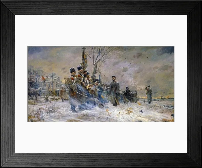 Framed Print : Painting of Nicholas II of Russia bidding farewell to his troops. By Pavel Ryzhenko. Dated 1916 Framed Print : Painting of Nicholas II of Russia bidding farewell to his troops. By Pavel Ryzhenko. Dated 1916